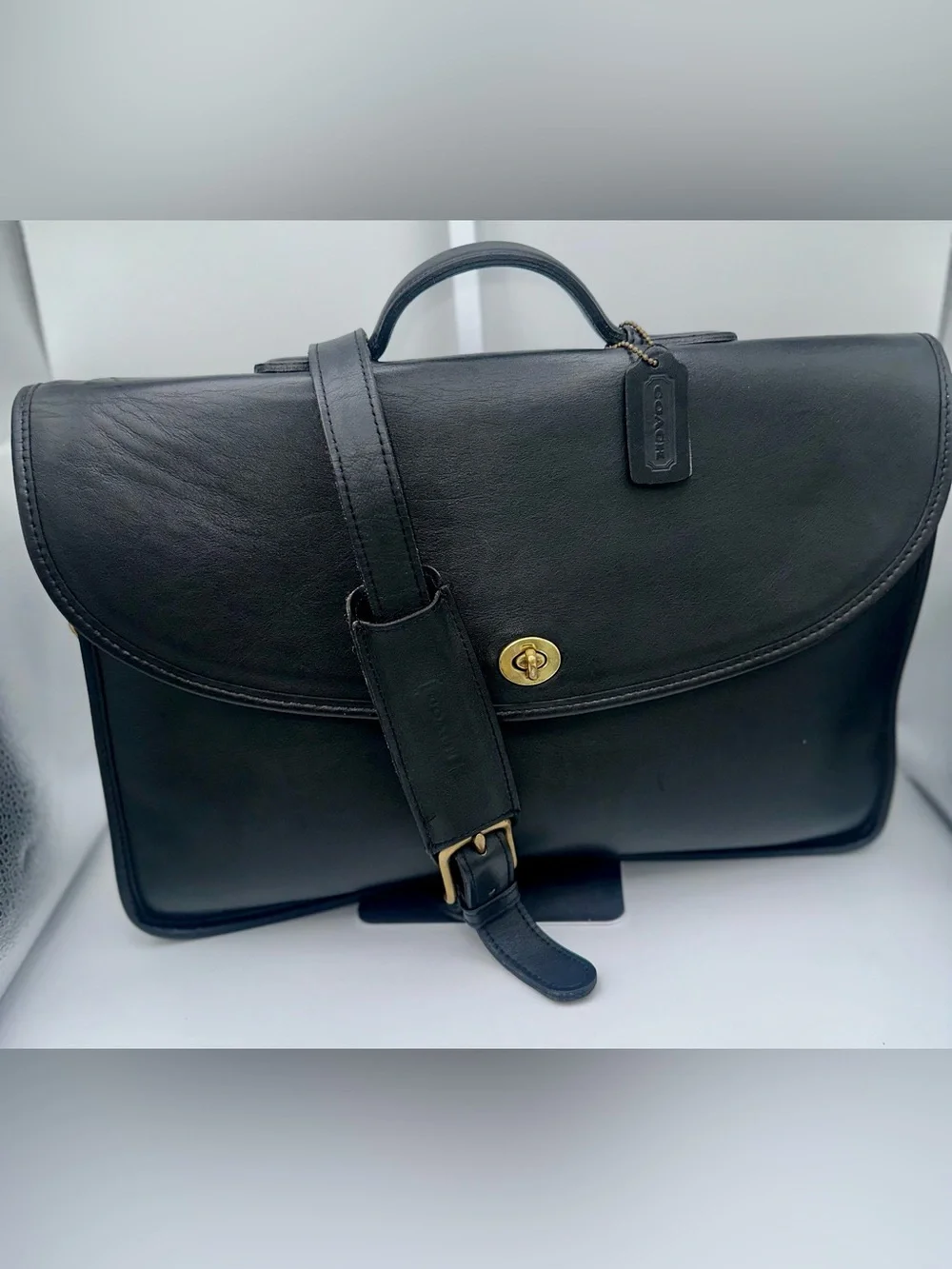 Coach Lexington Briefcase 5265 Black Leather Vintage 2002 Messenger Bag